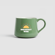 Green Breakfast Wine Ceramic Mug