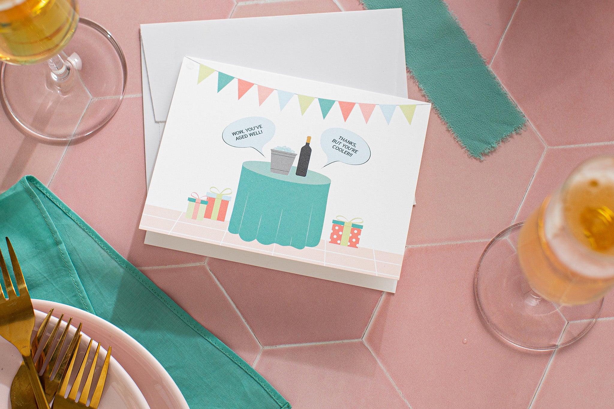 Wine + Ice Bucket Birthday Card