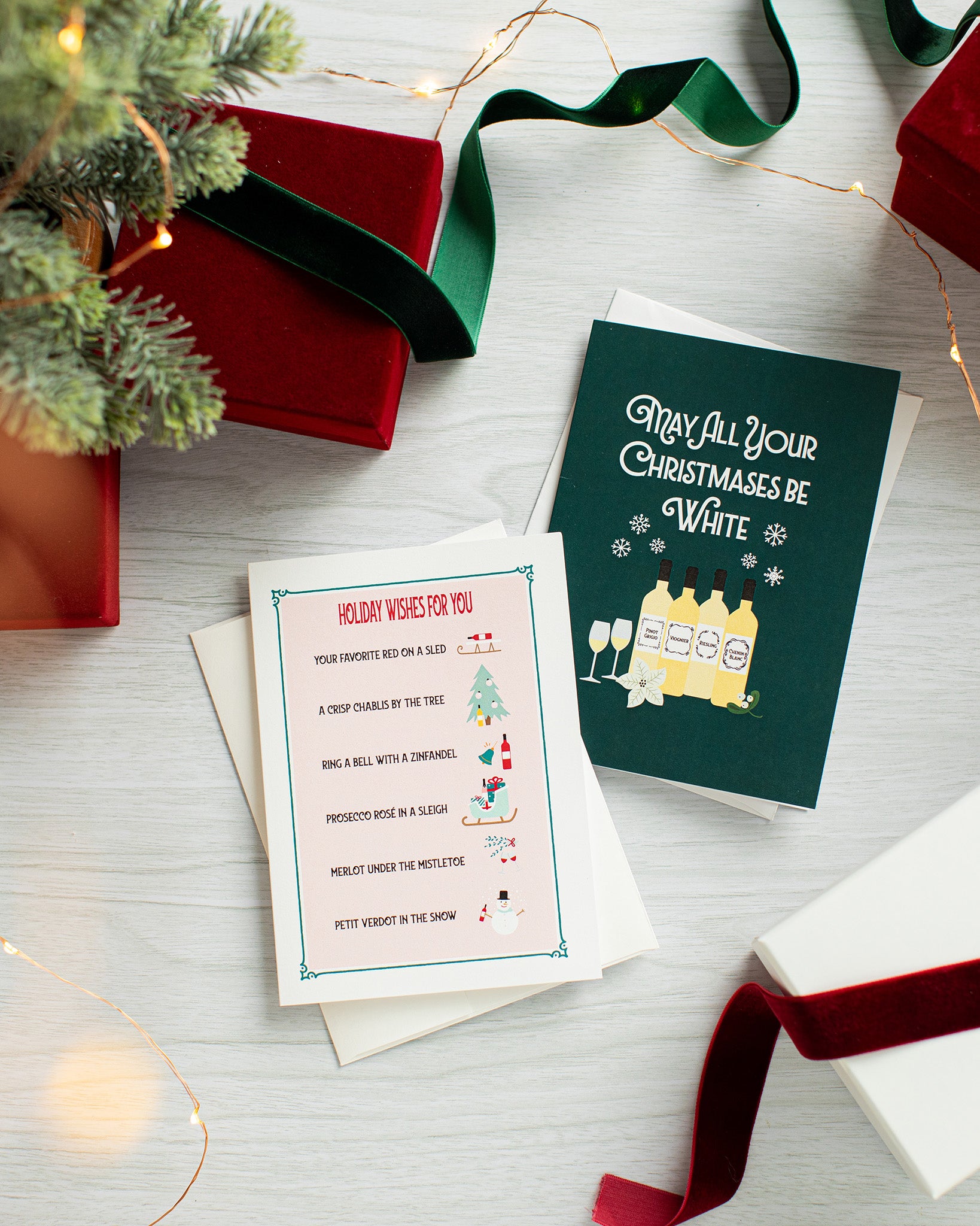 Holiday Wine Wishes Greeting Card