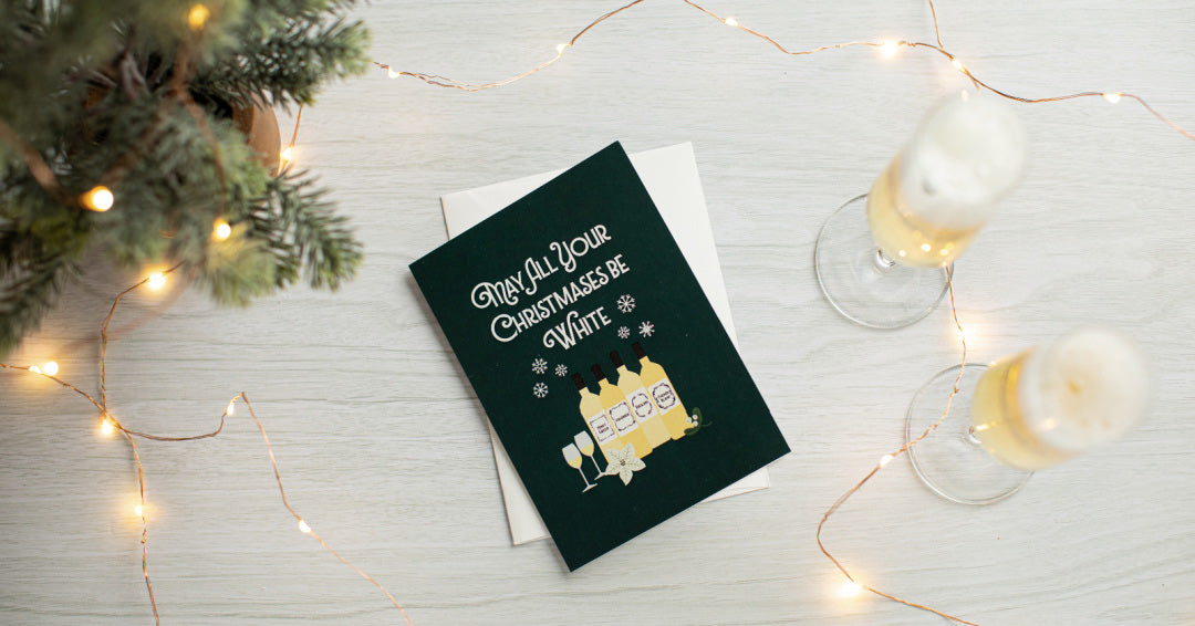White (Wine) Christmas Greeting Card