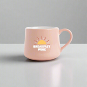 Pink Breakfast Wine Ceramic Mug