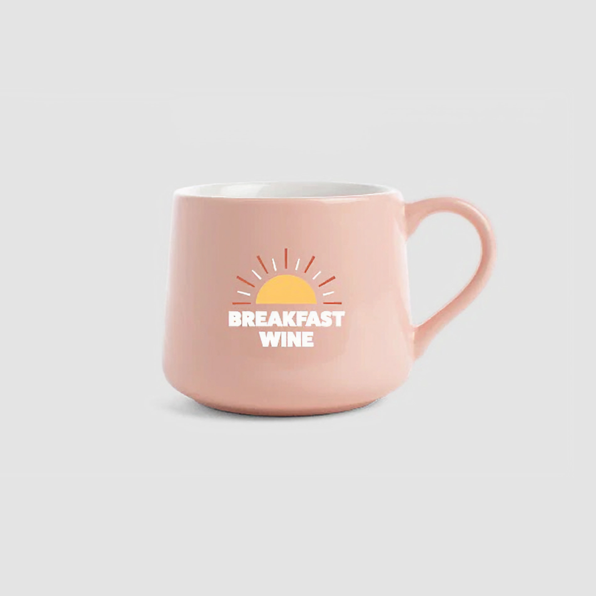 Pink Breakfast Wine Ceramic Mug