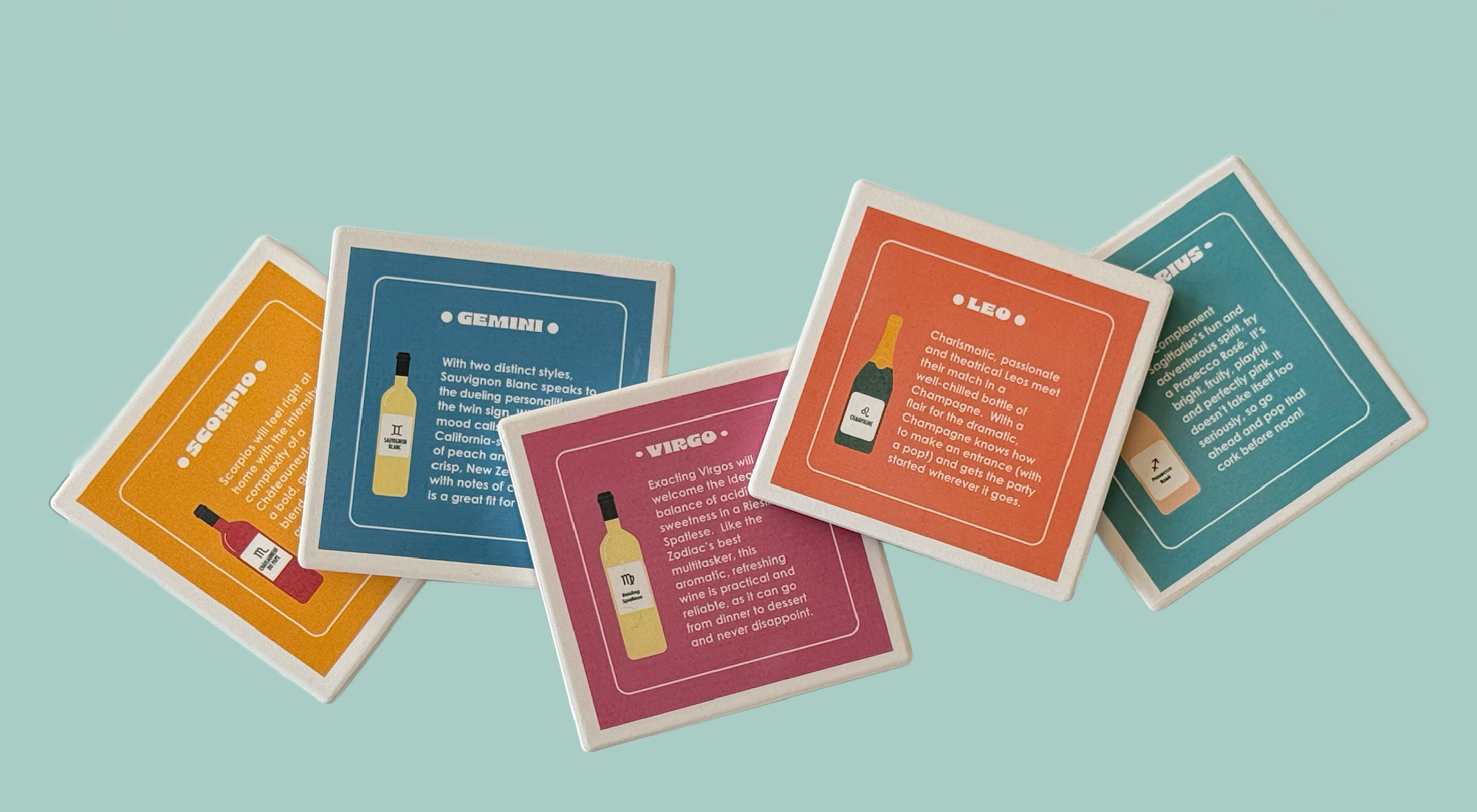 Wine Signs Ceramic Coaster