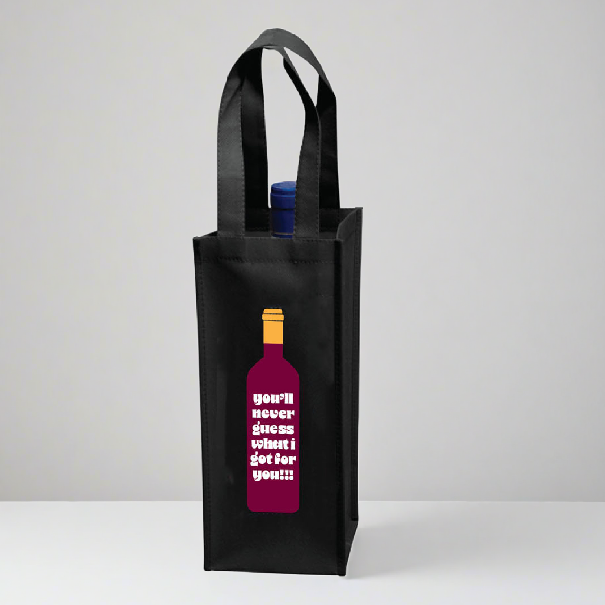 You'll Never Guess Single Bottle Wine Tote