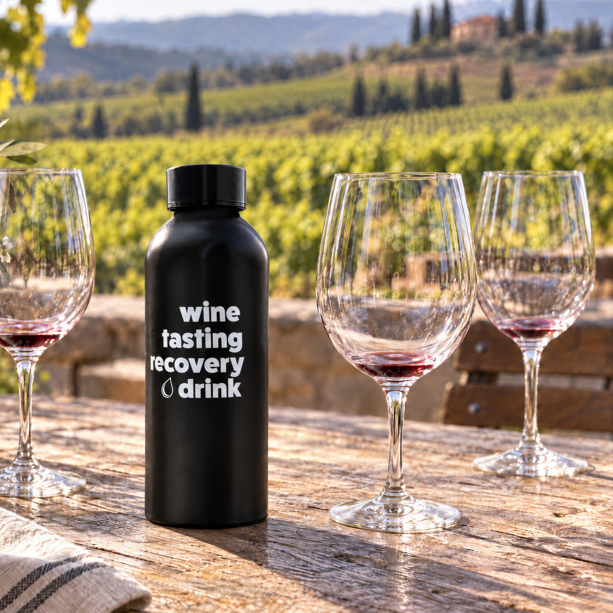 Wine Tasting Recovery Drink Water Bottle