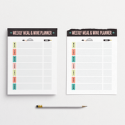 Weekly Meal & Wine Planner Notepad