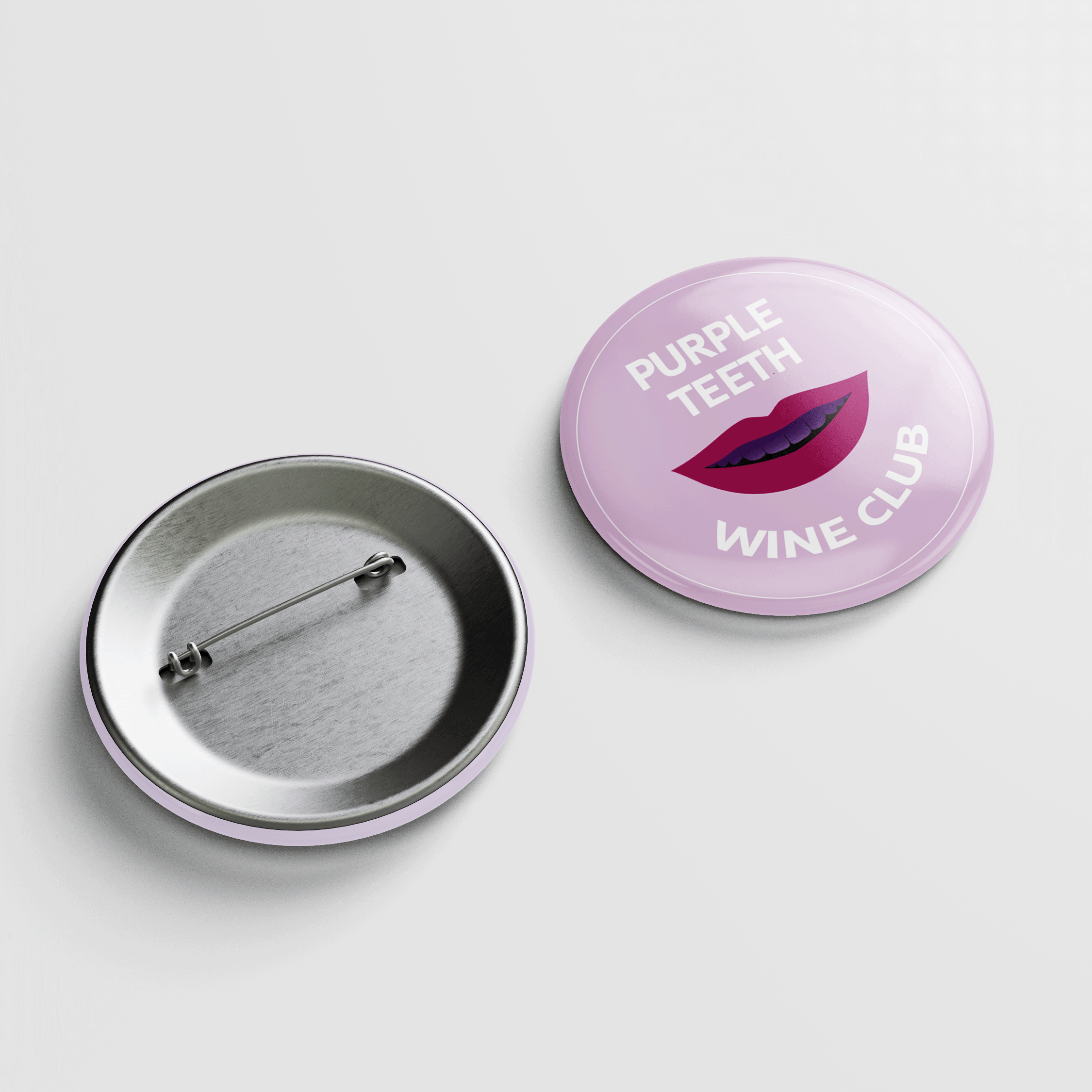Purple Teeth Wine Club Pin-Back Button – Questionable Designs